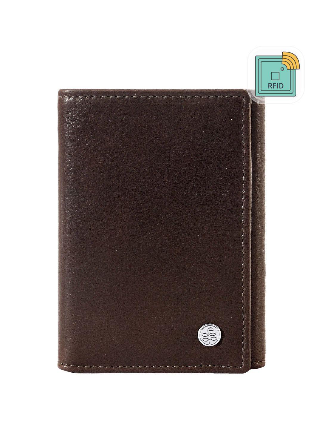 eske men textured leather three fold wallet