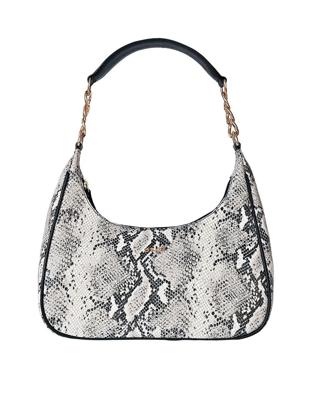 eske multicoloured animal textured leather hobo bag