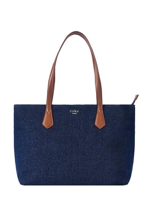 eske navy blue medium tote bag