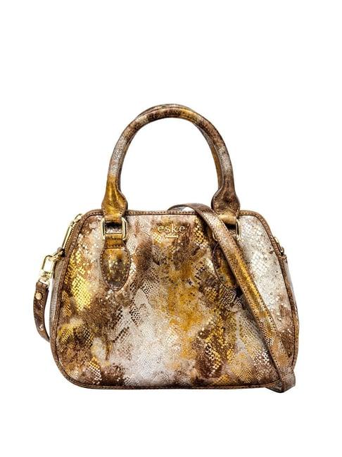 eske nela golden animal effect medium handbag