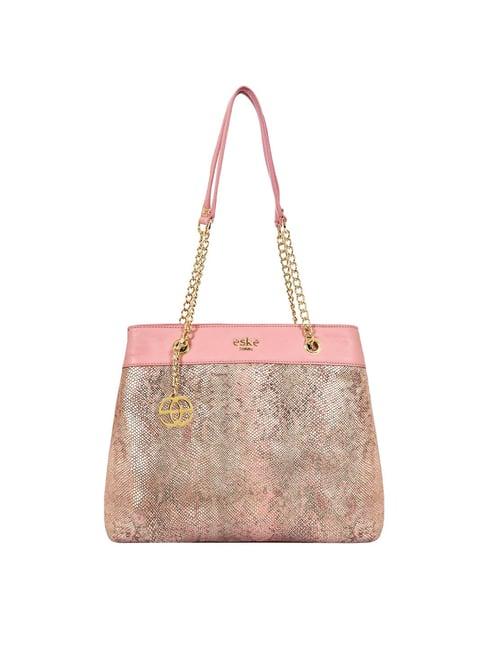 eske pink leather medium shoulder bag