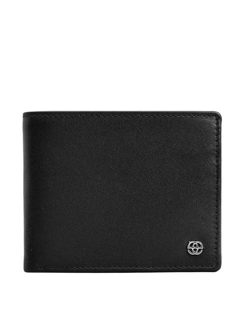 eske quen black leather bi-fold wallets for men