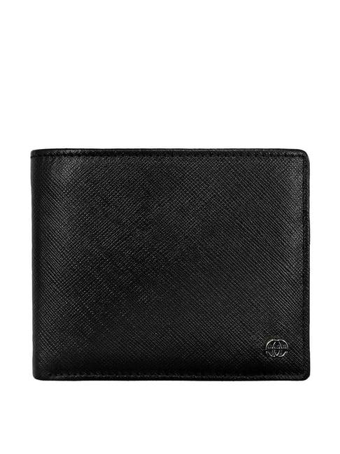 eske sampson black casual leather bi-fold wallet for men