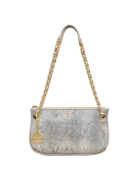 eske silver leather medium shoulder bag