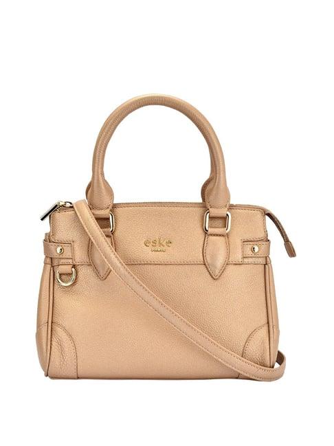 eske terra golden solid medium handbag