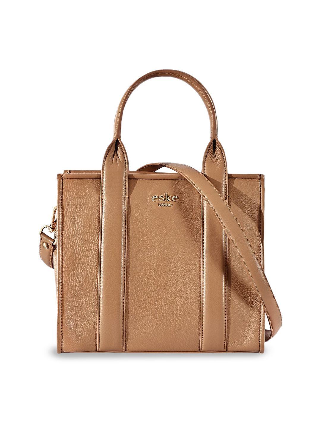 eske textured leather oversized shopper handheld bag