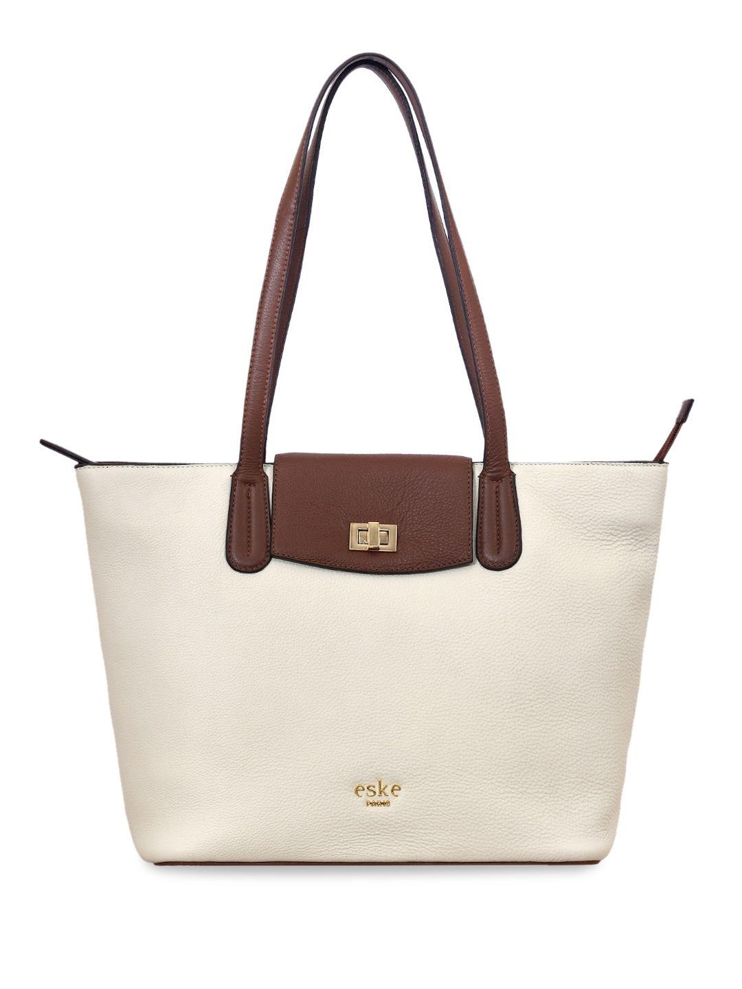 eske textured leather shopper tote bag