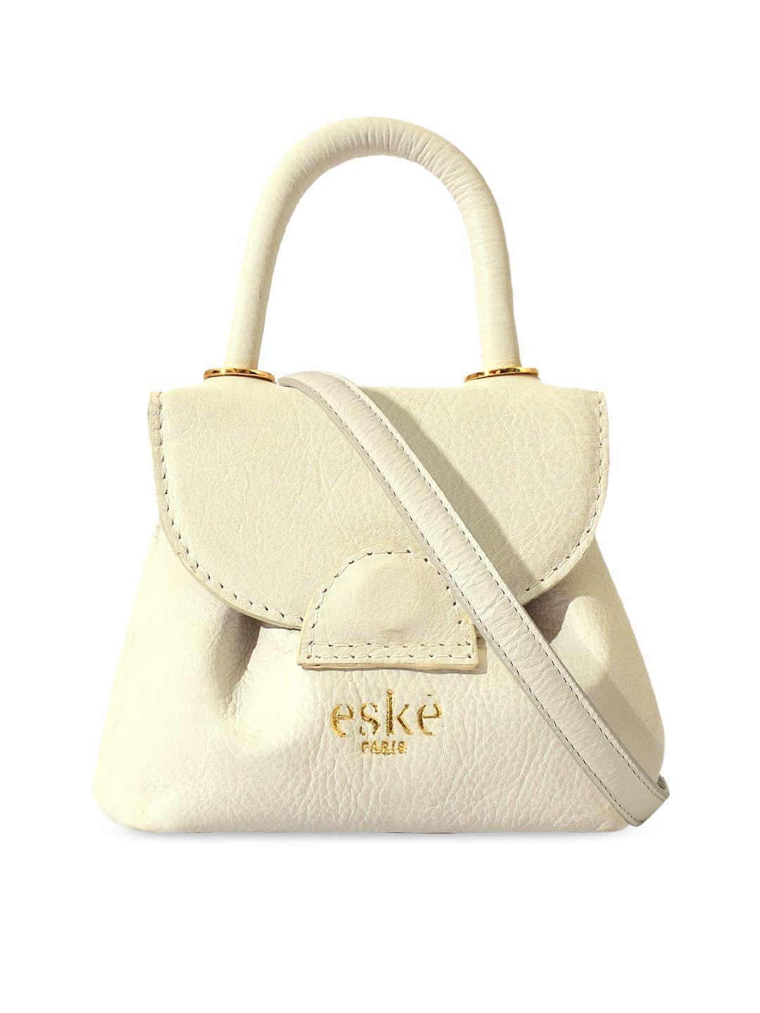 eske textured leather structured handheld bag