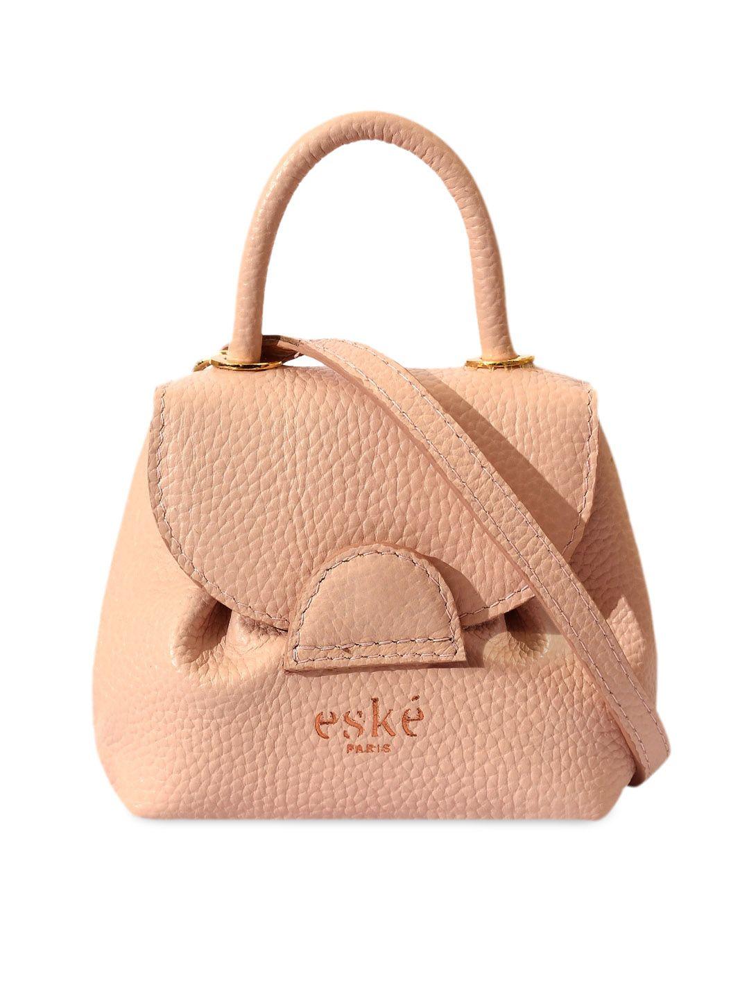 eske textured leather structured handheld bag