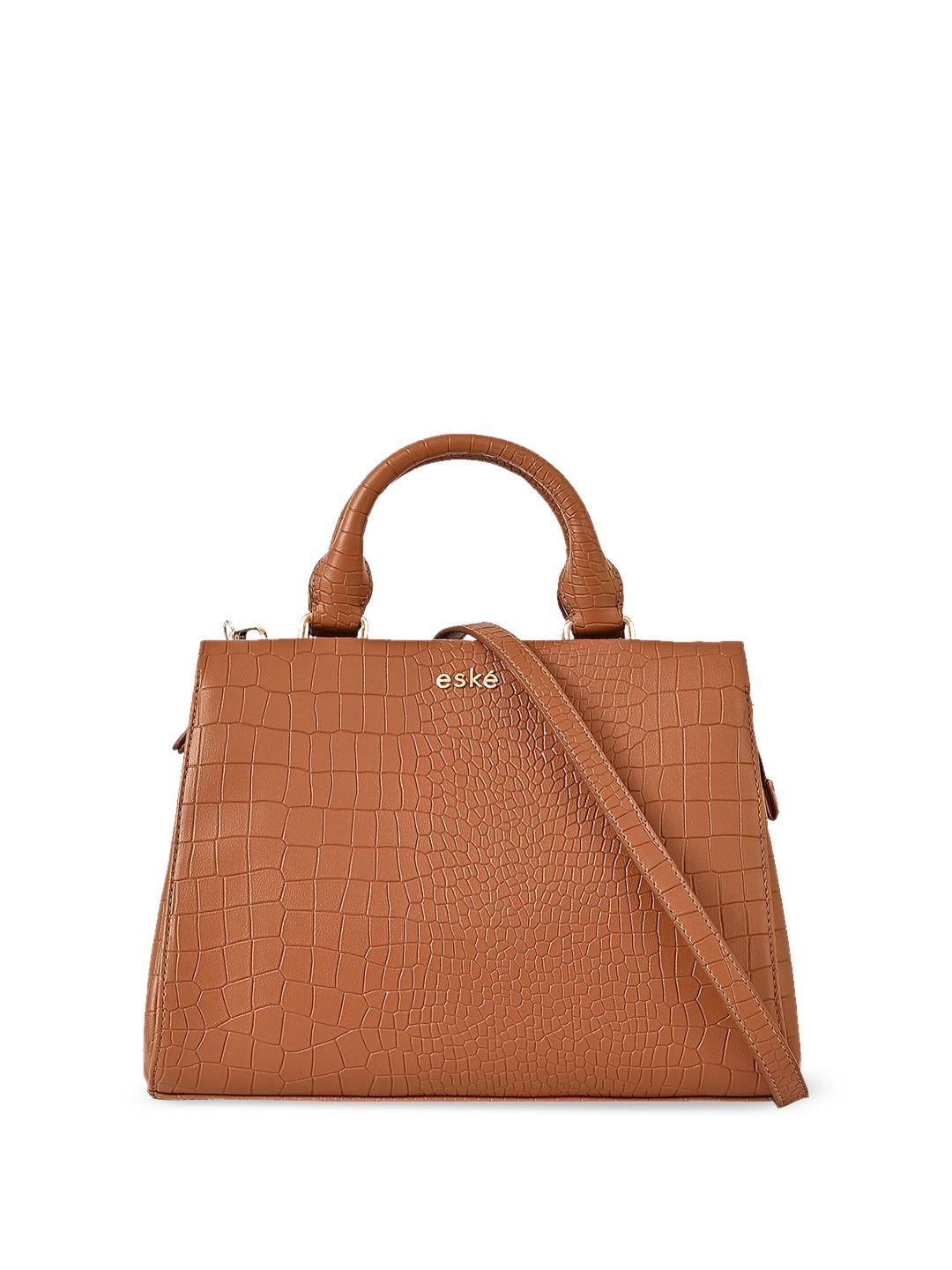 eske textured structured leather satchel