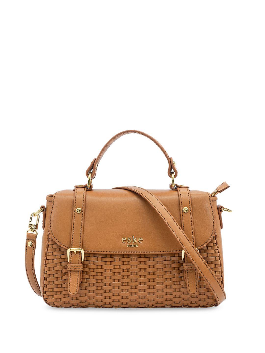 eske textured structured leather satchel