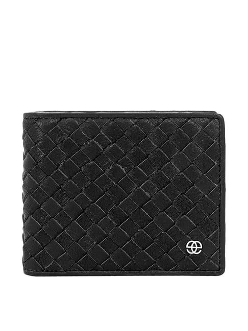 eske thea black casual leather bi-fold wallet for men