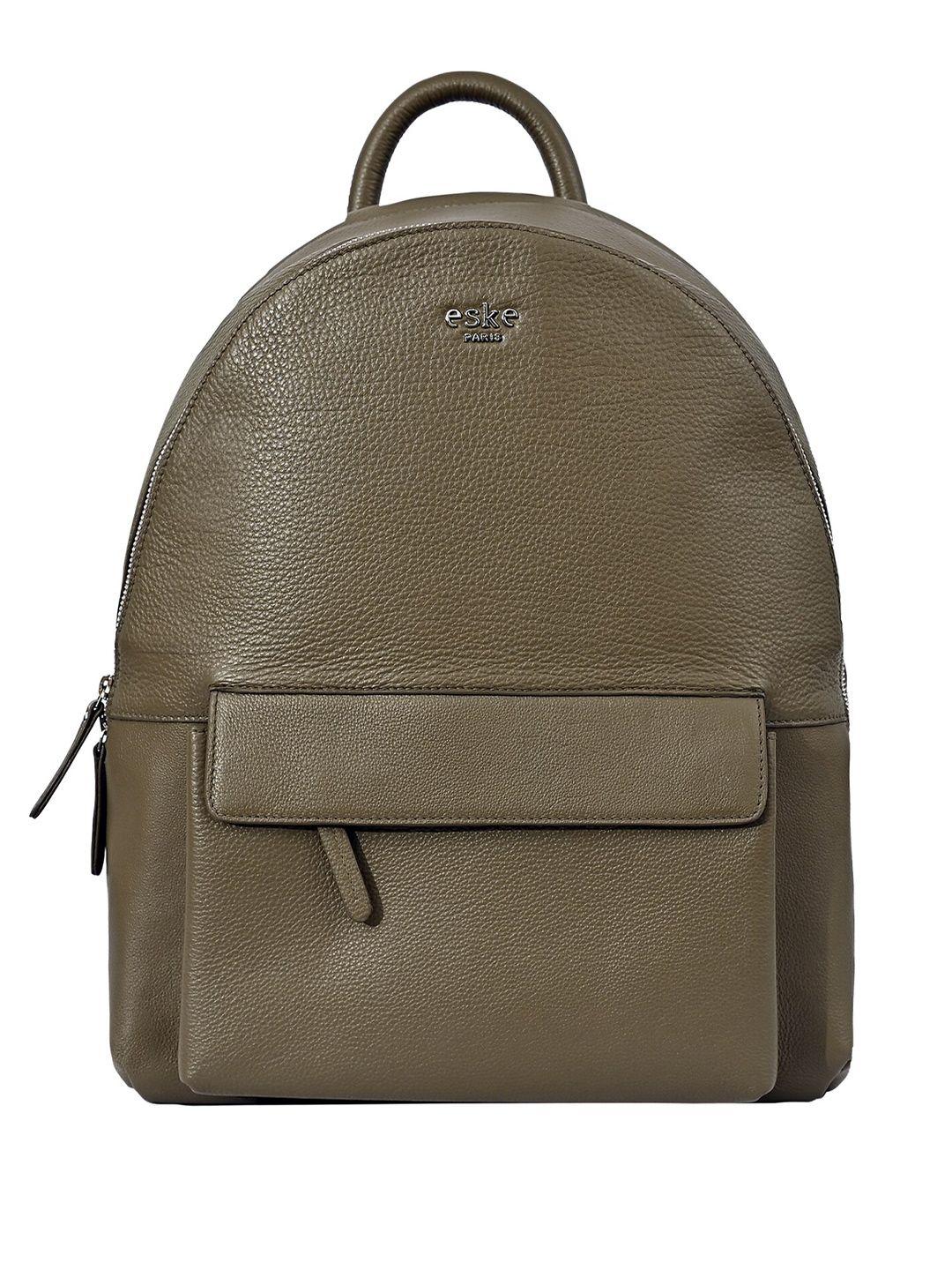 eske unisex leather backpack with compression straps