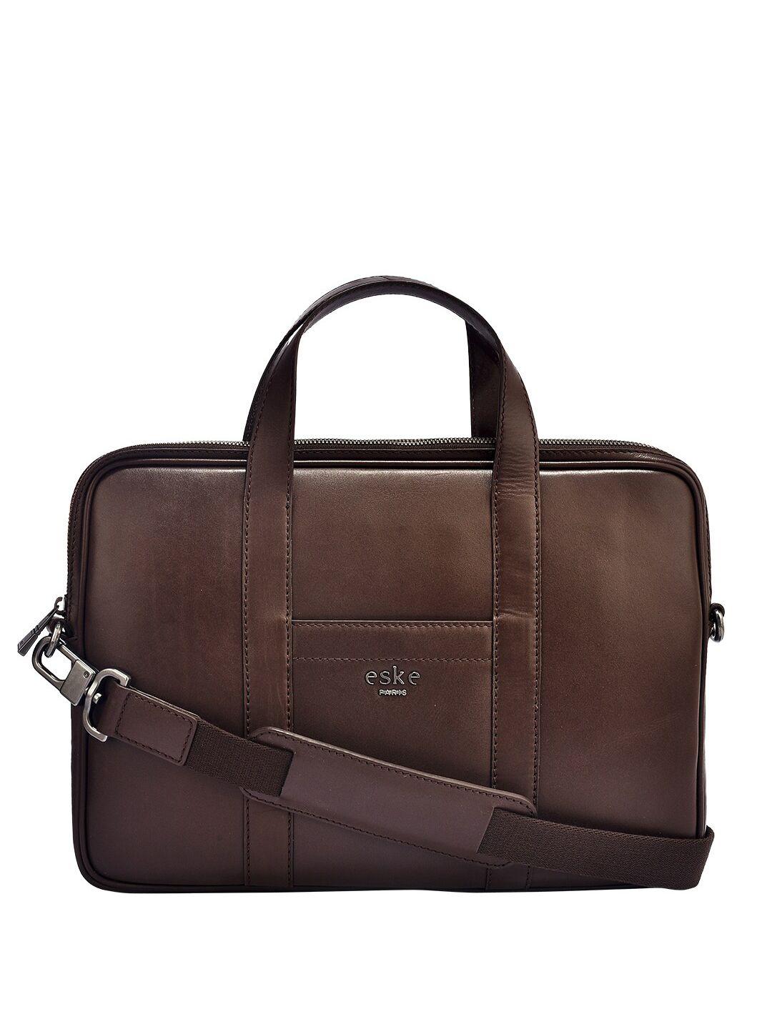 eske unisex leather laptop bag 38 cm