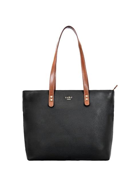 eske vesta black solid large tote handbag