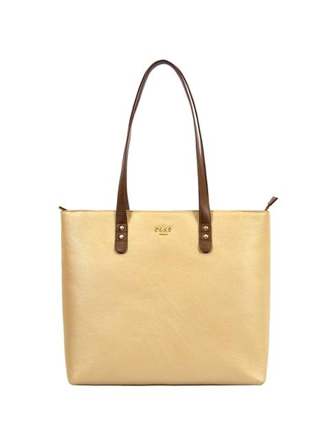 eske vesta gold solid medium shoulder handbag