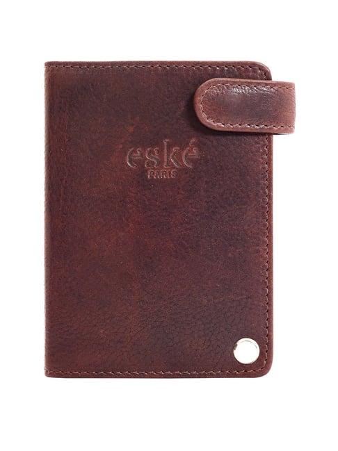 eske walter brown textured card holder