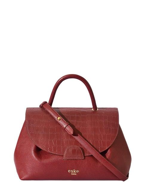 eske wine animal effect medium satchel handbag