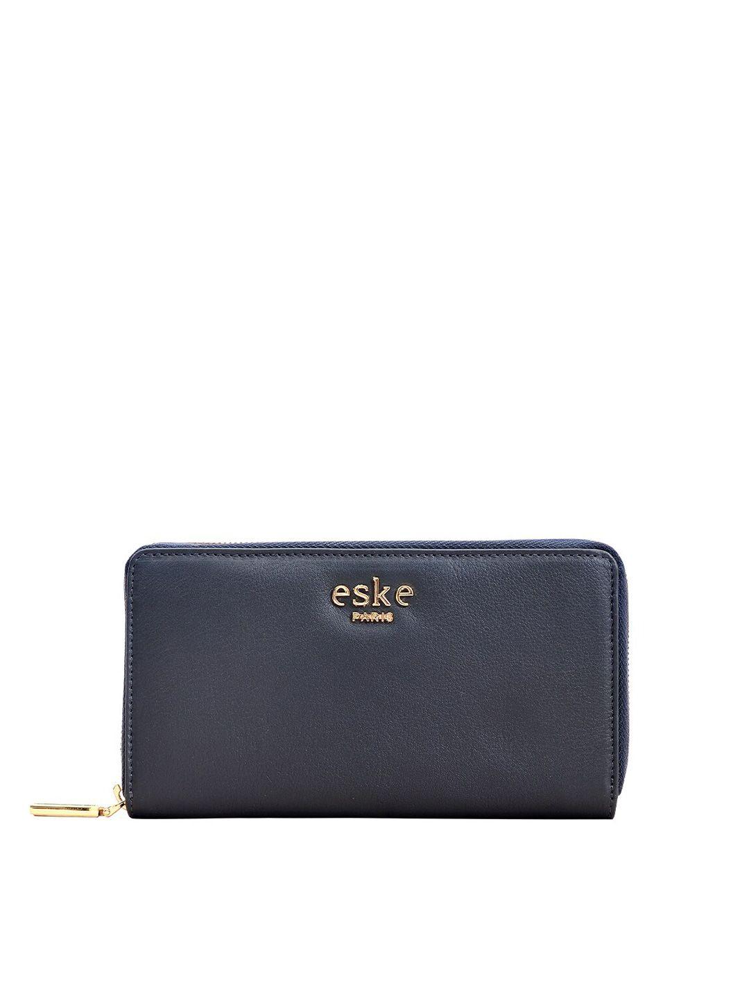 eske women  leather zip around wallet