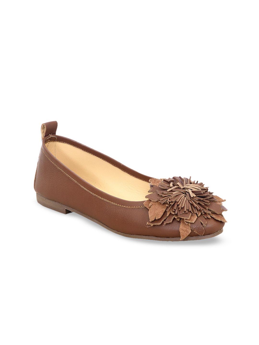 eske women brown ballerinas flats