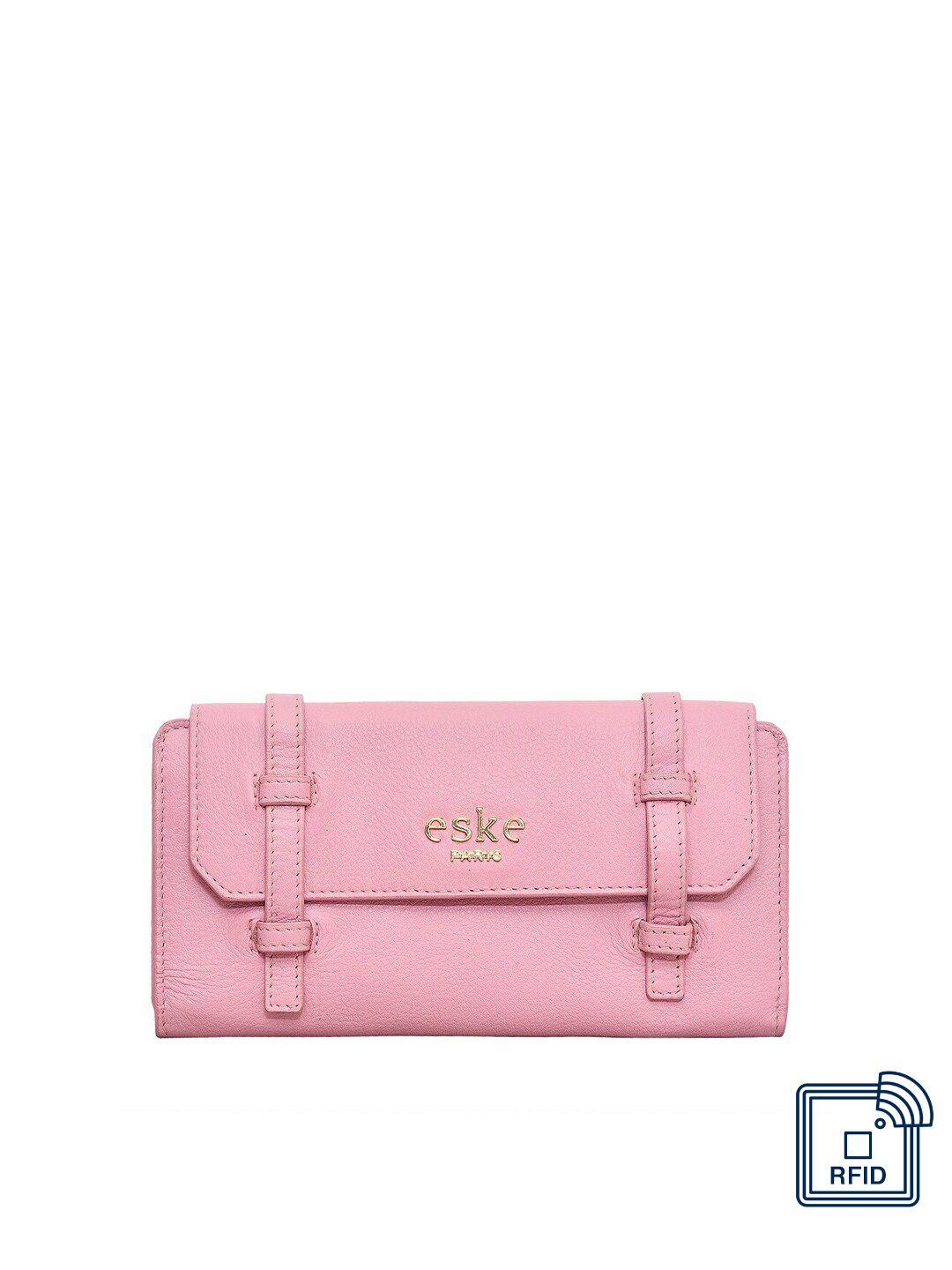 eske women pink textured envelope