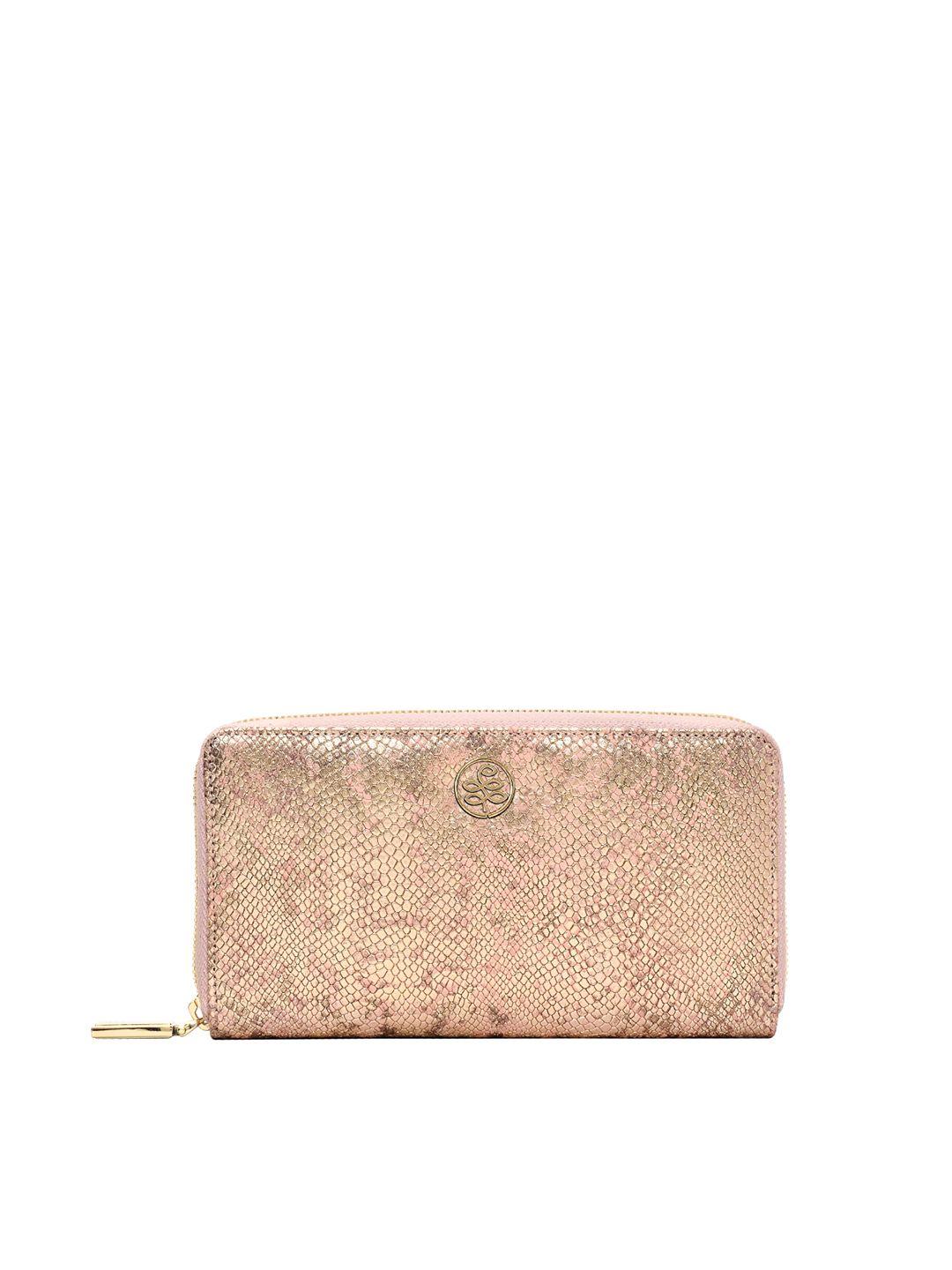 eske women rose textured zip around wallet