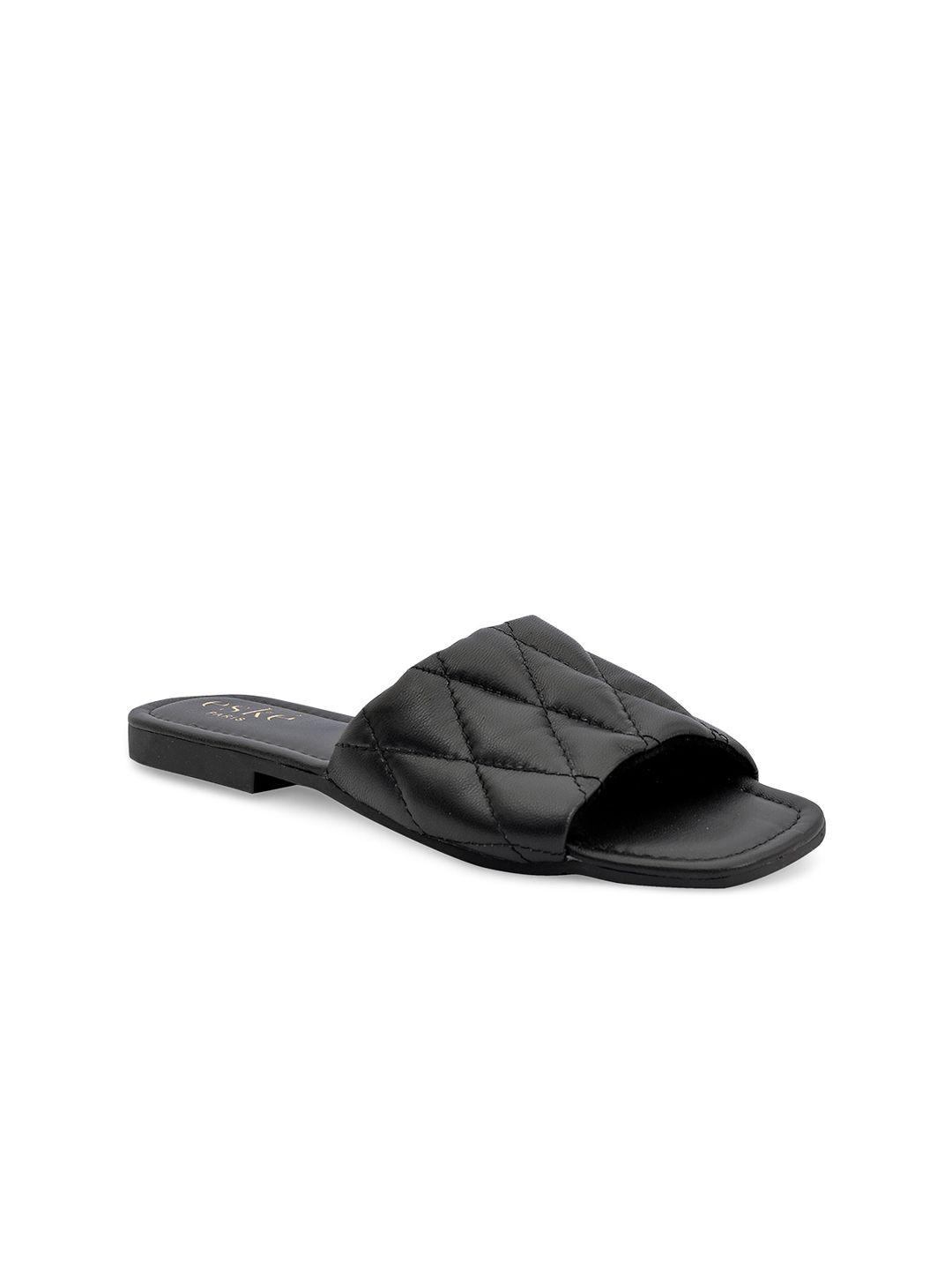 eske women textured leather open toe flats