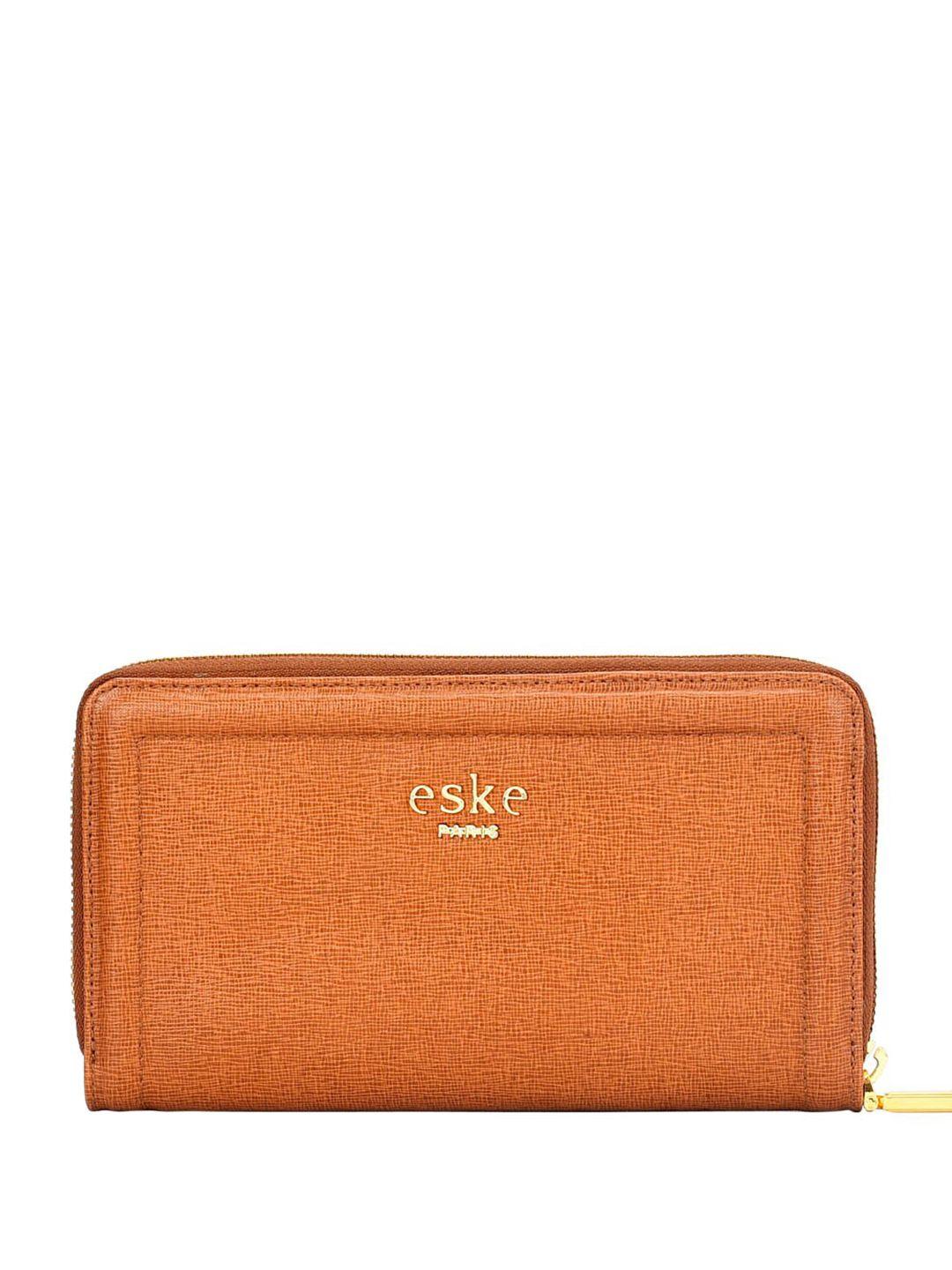 eske women textured leather rfid zip around wallet