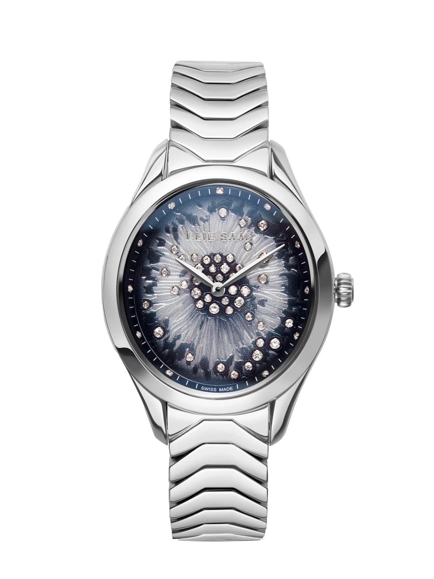 esme001f mystere d'elie fleur swiss made diamond black oval dial watch for women
