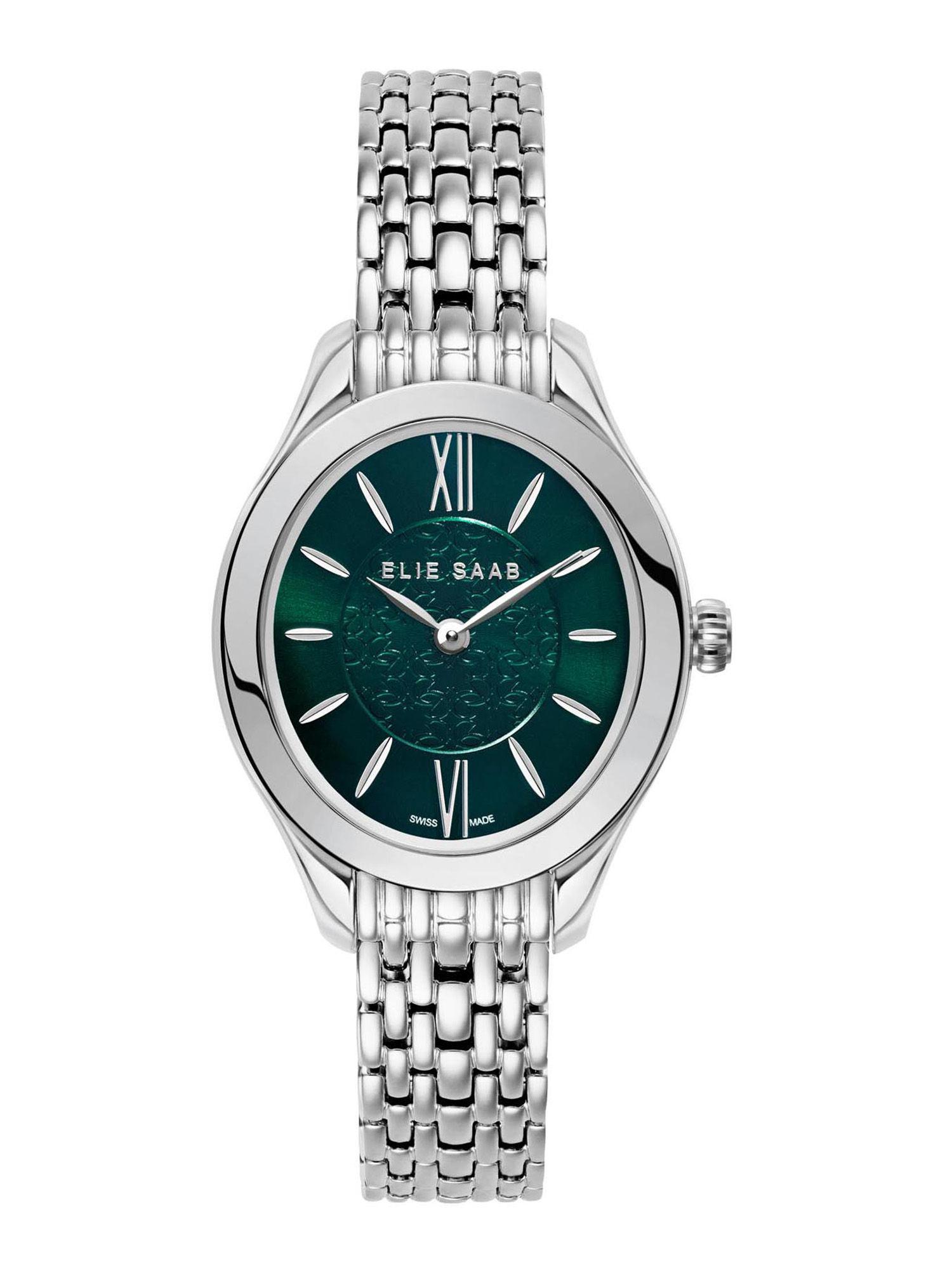 esme002e mystere d'elie elegance swiss made green oval dial watch for women