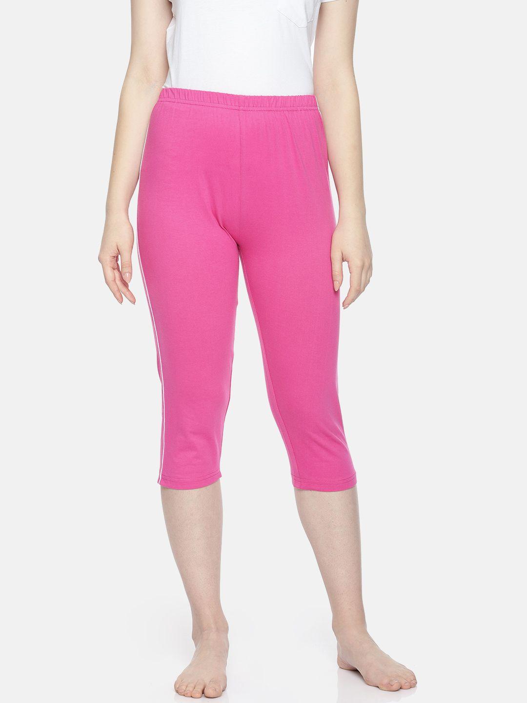 espresso women pink solid regular fit capris esp-4000-sc1