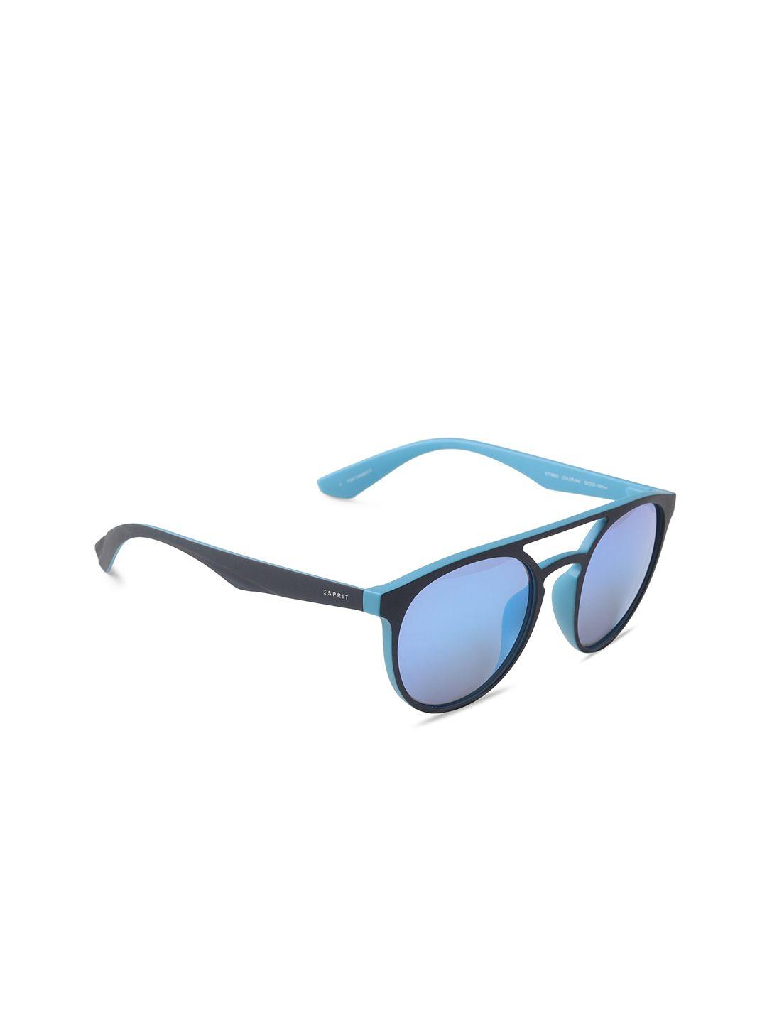 esprit unisex blue lens & blue aviator sunglasses with uv protected lens et19653-52-543