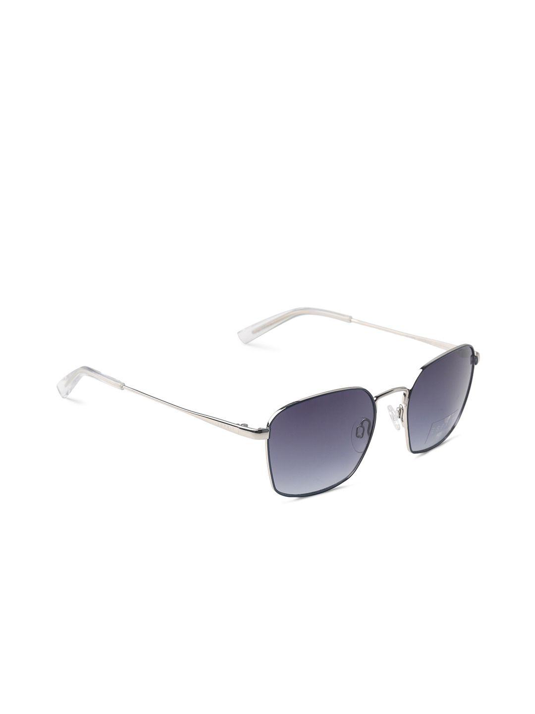 esprit unisex blue lens & silver-toned square sunglasses with uv protected lens