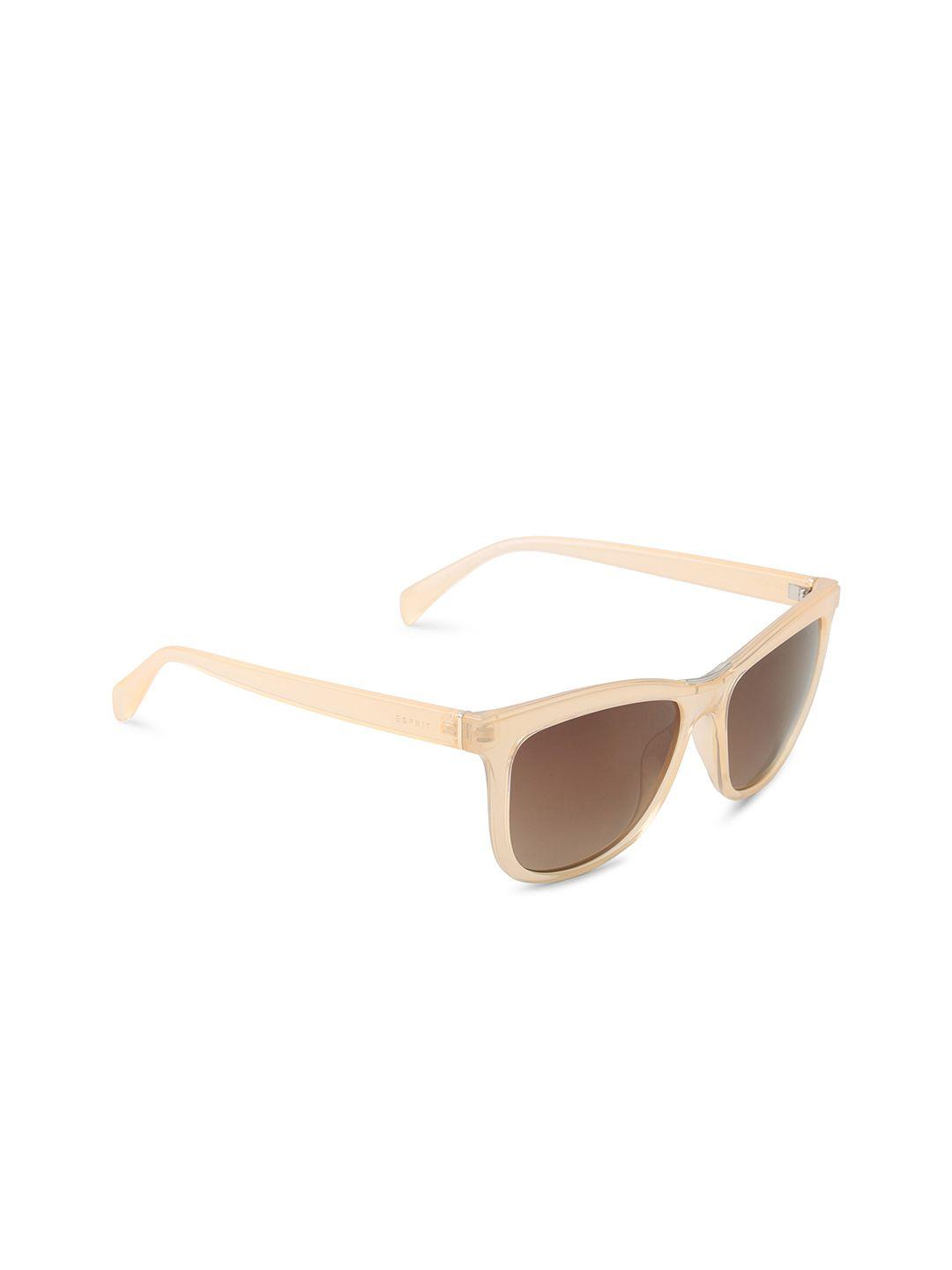 esprit women brown lens & beige cateye sunglasses with uv protected lens et39111-54-565