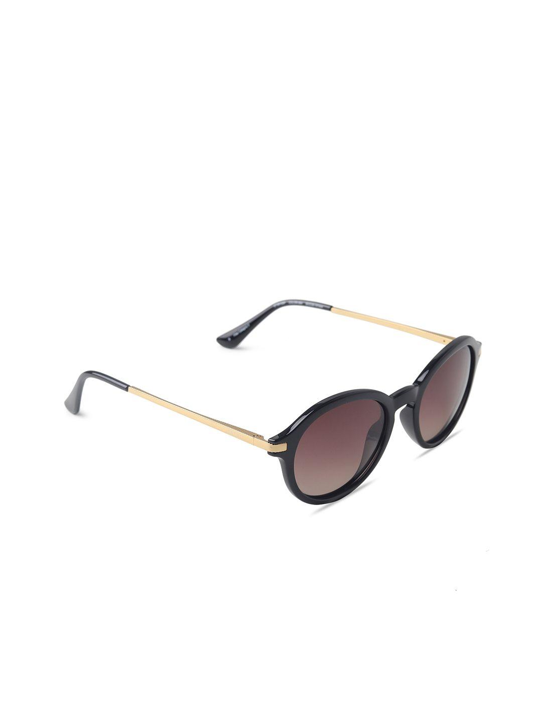 esprit women brown lens & black round sunglasses with polarised lens