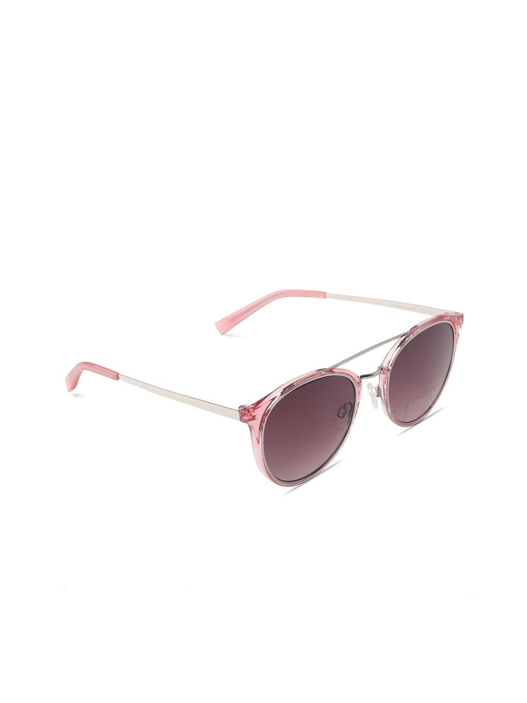 esprit women pink lens & pink round sunglasses with uv protected lens