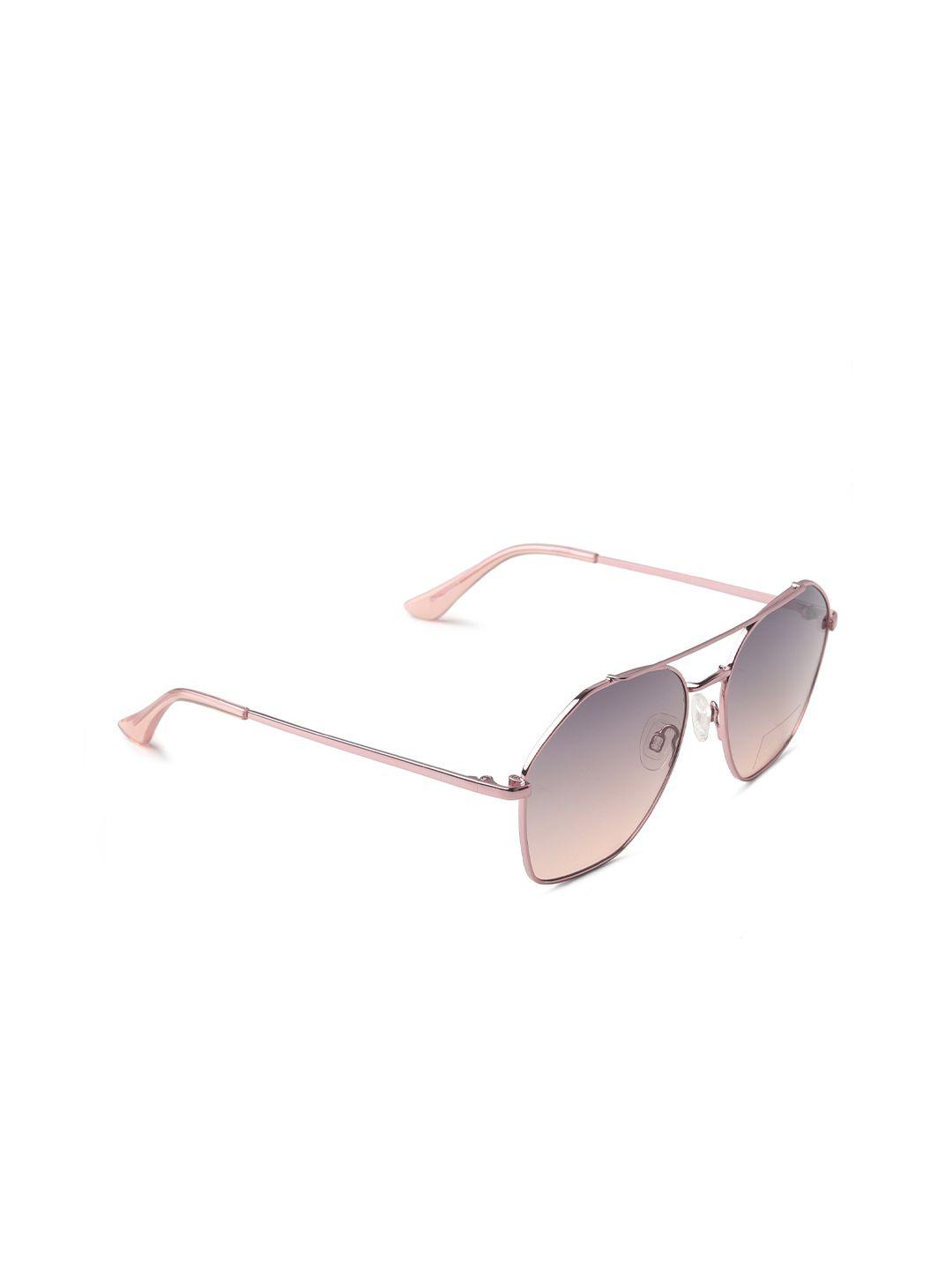 esprit women pink lens & rose gold-toned uv protected aviator sunglasses et39098-56-515