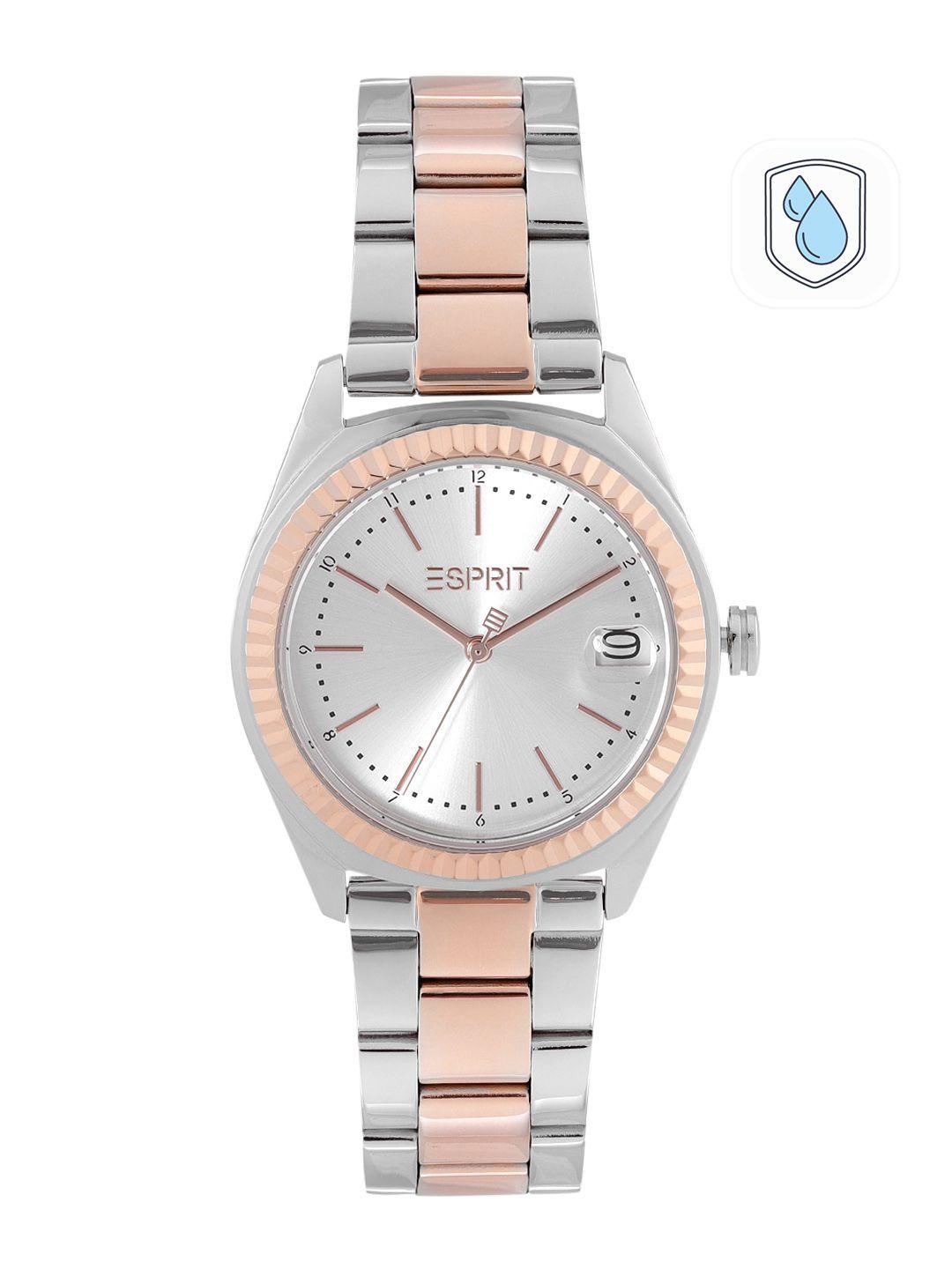 esprit women silver-toned charlie analogue watch es1l383m0055