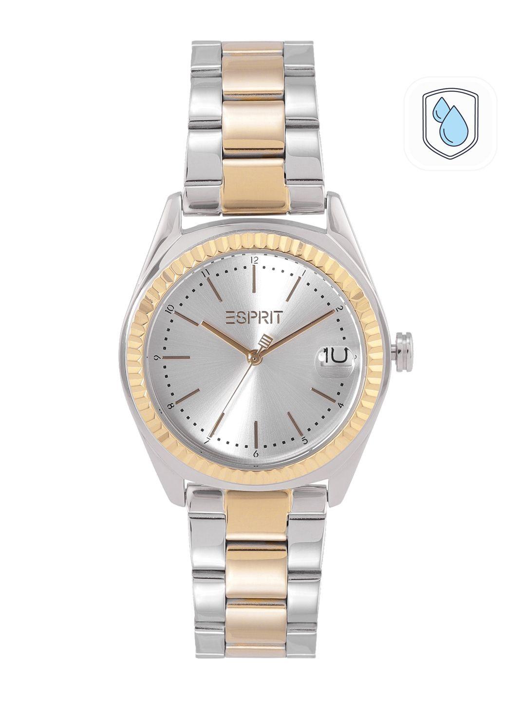 esprit women silver-toned charlie analogue watch es1l383m0085