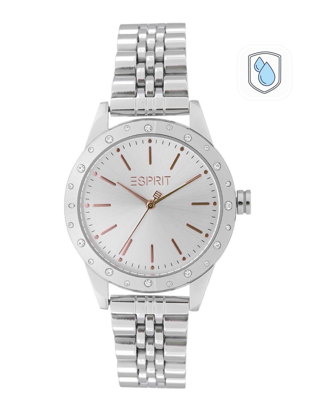 esprit women silver-toned dial bracelet style ella analogue watch es1l302m0045