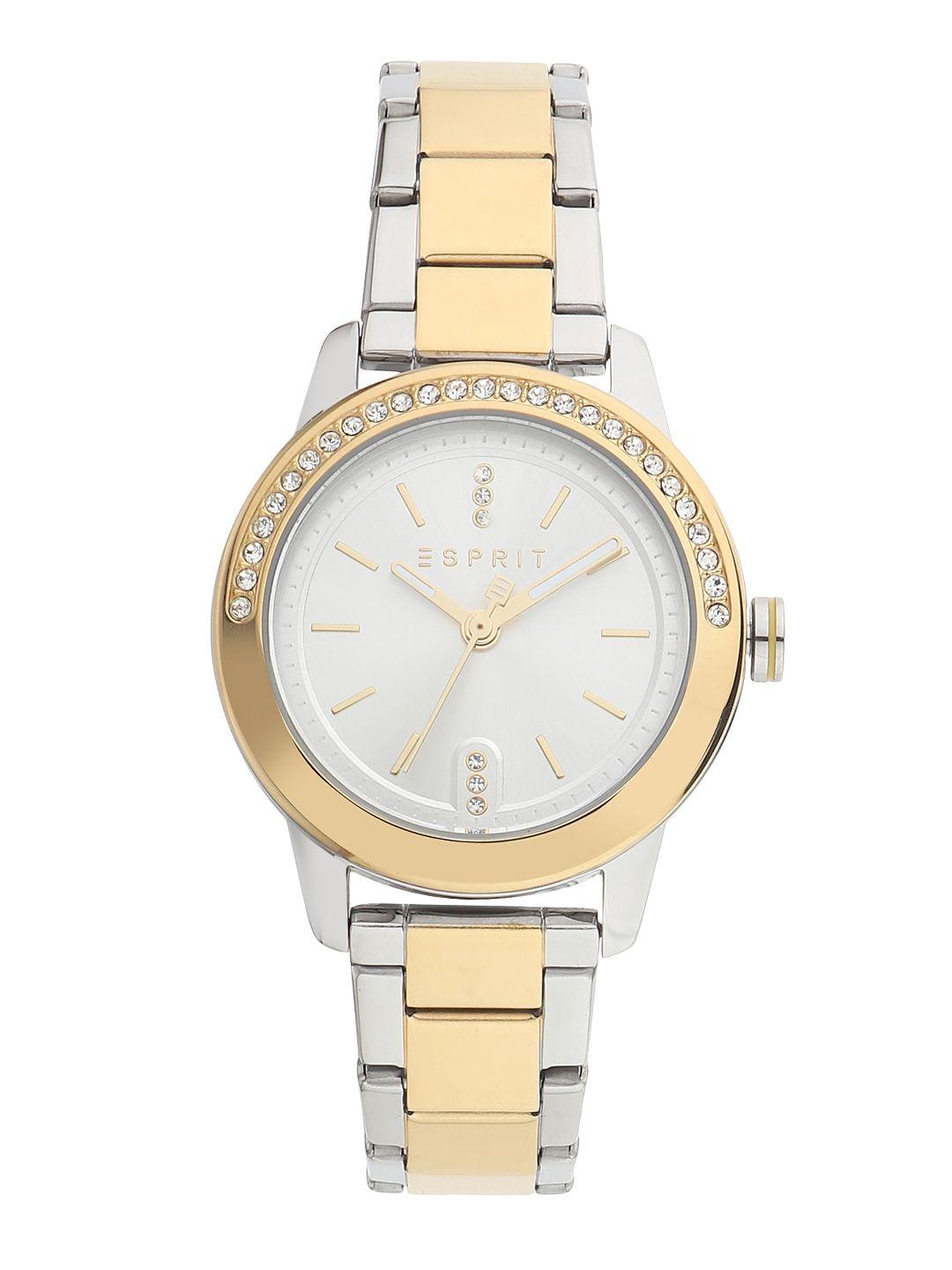 esprit women silver-toned solid analogue watch es1l136m0125