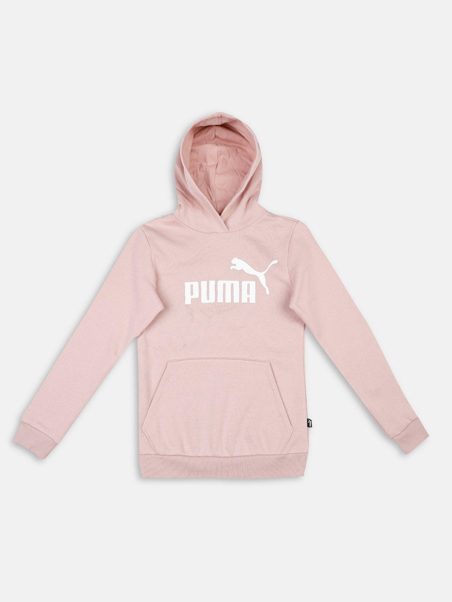 ess logo girls pink hoodie