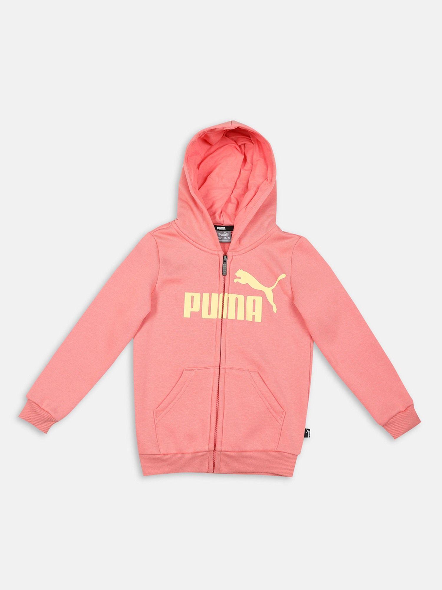 ess big logo fz boys pink hoodie