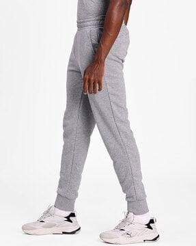 ess heathered joggers with logo print