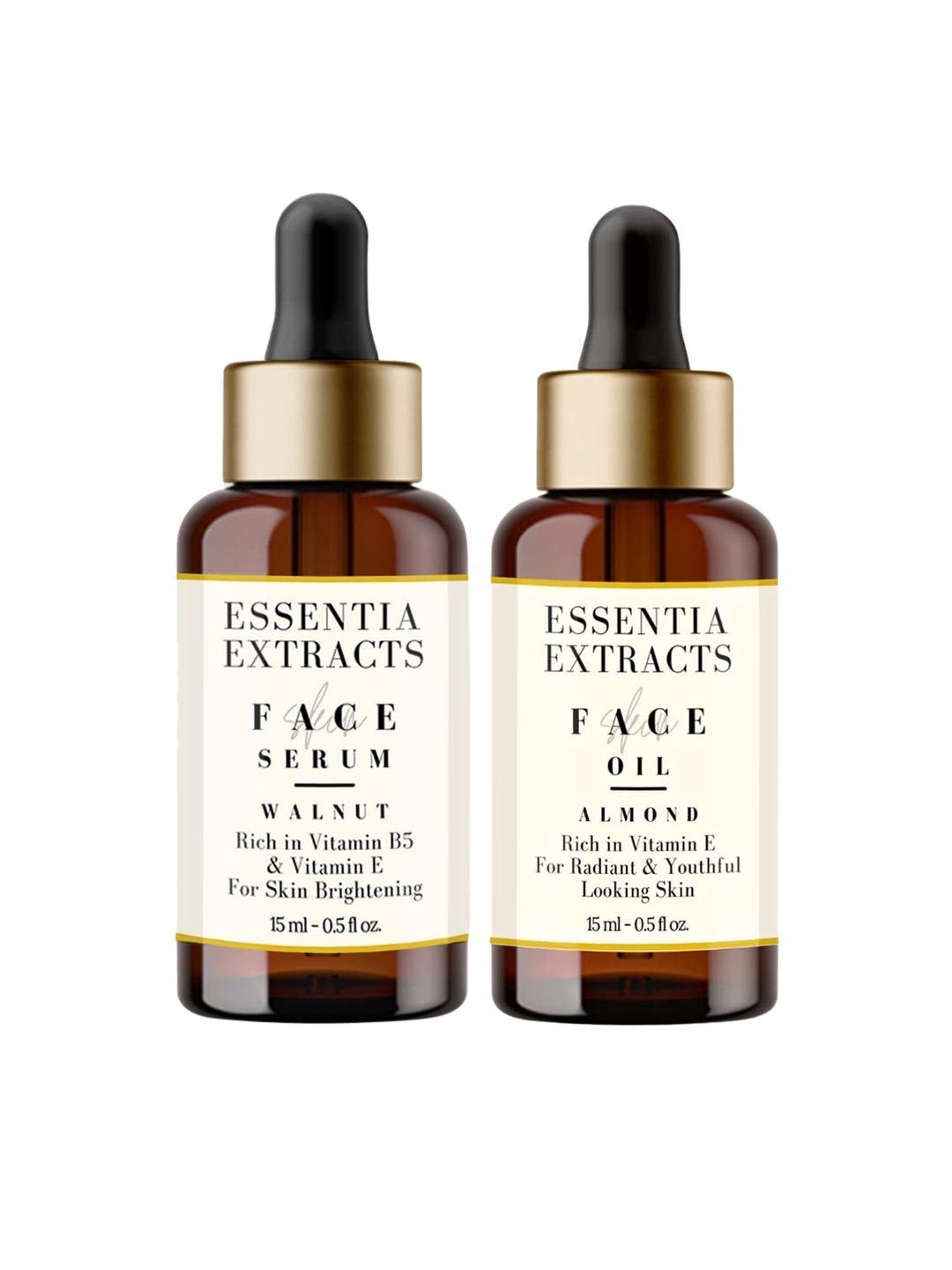 essentia extracts combo of almond & walnut skin brightening facial serum - 15ml each