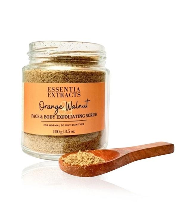 essentia extracts orange walnut face & body exfoliating scrub - 100 gm