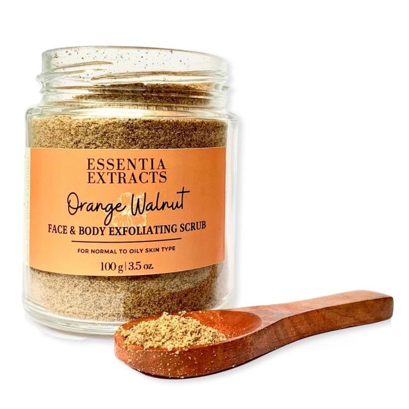 essentia extracts orange walnut face & body exfoliating scrub