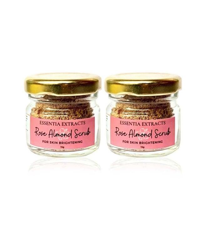 essentia extracts rose almond face & body exfoliating scrub (pack of 2) - 30 gm