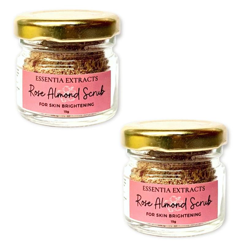 essentia extracts rose almond scrub for skin brightening - pack of 2