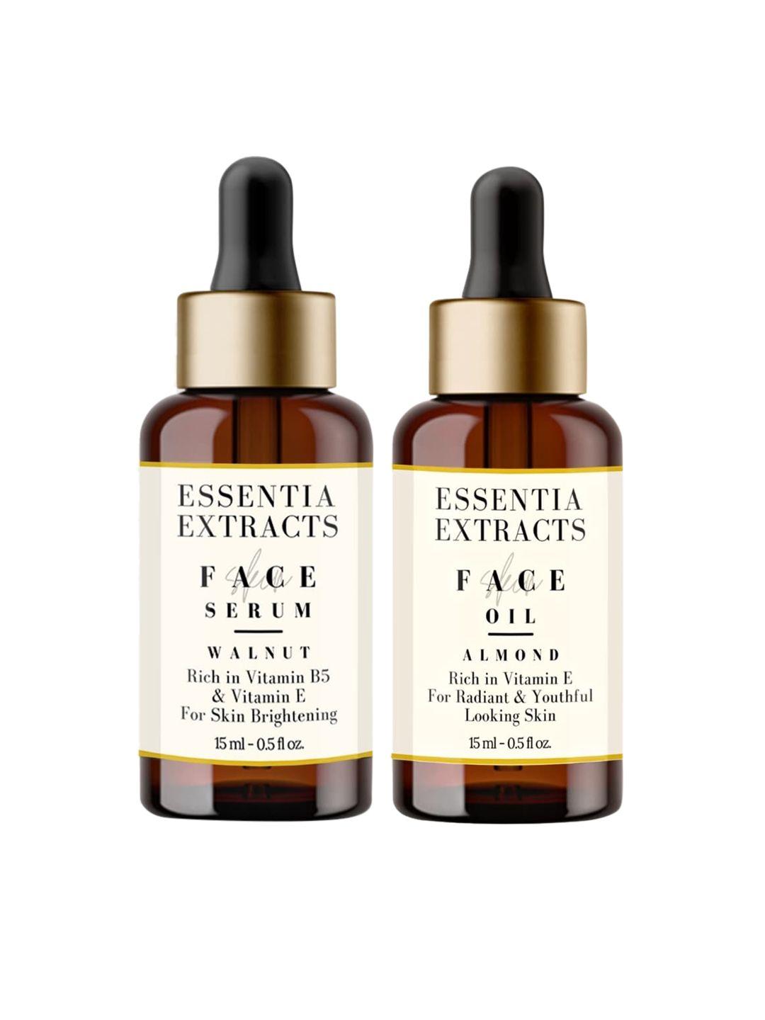 essentia extracts set of 2 almond & walnut skin brightening facial serum 30ml